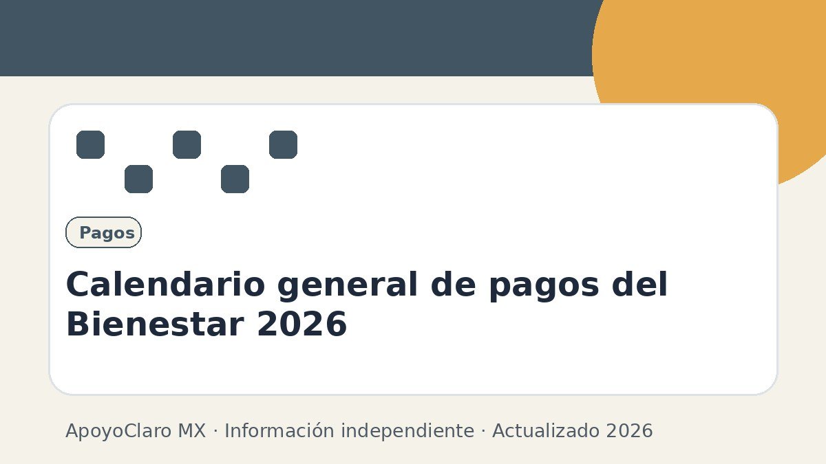 Calendario general de pagos del Bienestar 2026