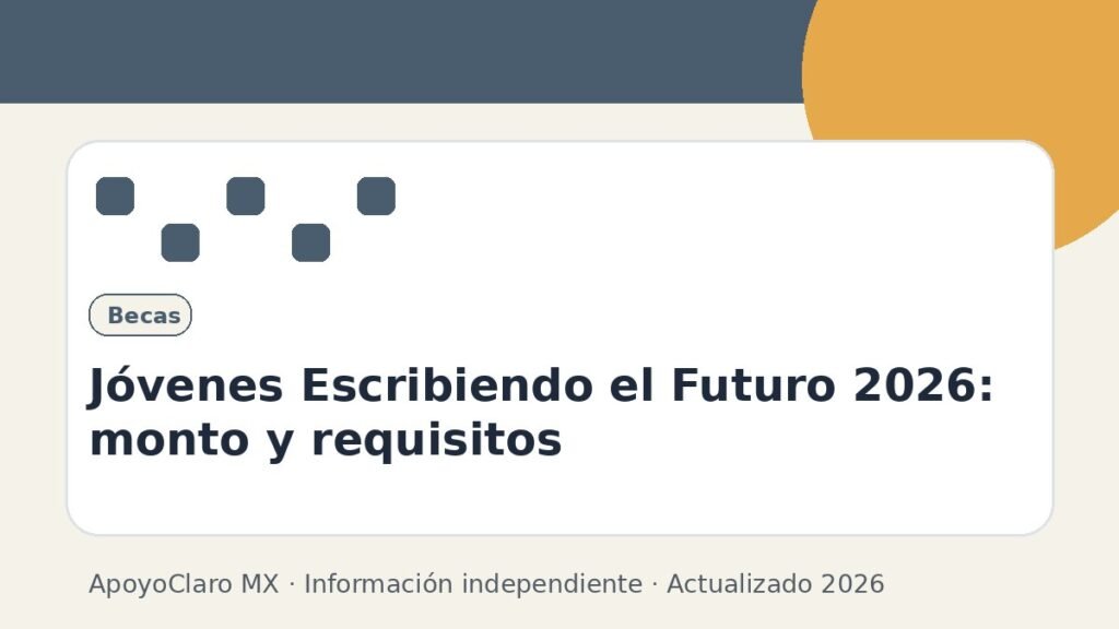 Jóvenes Escribiendo el Futuro 2026: monto y requisitos
