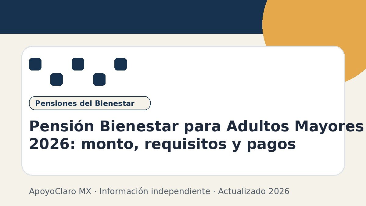 Pensión Bienestar para Adultos Mayores 2026: monto, requisitos y pagos