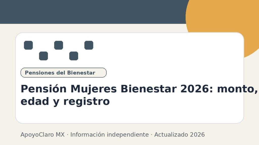 Pensión Mujeres Bienestar 2026: monto, edad y registro