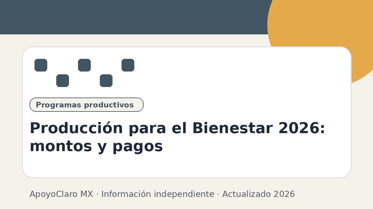 Producción para el Bienestar 2026: montos y pagos