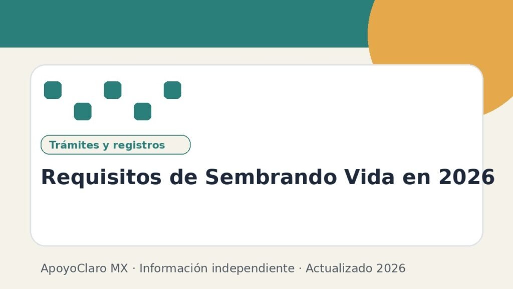 Requisitos de Sembrando Vida en 2026